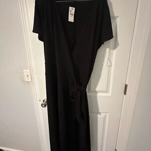 NWT Lane Bryant Elegant Black Wrap Dress - Size 18/20
